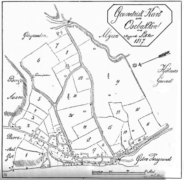 Kart over Osebakken 1817